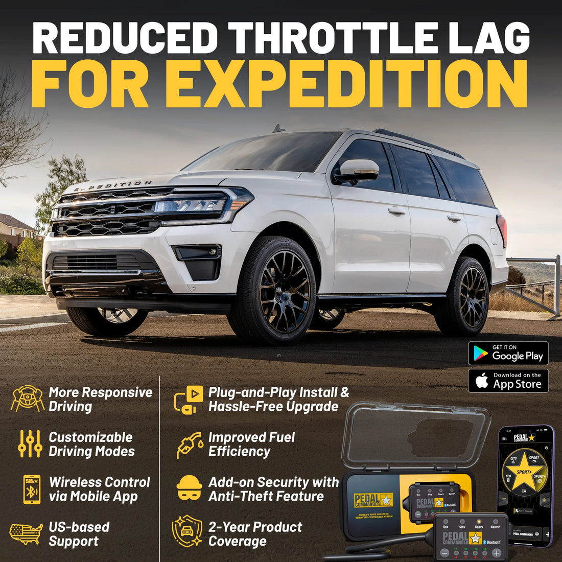 Pedal Commander® for Ford Expedition reduced throttle lag